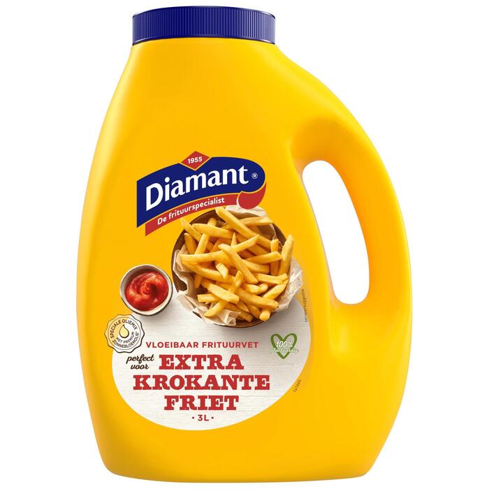 Diamant Extra krokante friet frituurvet (Fles, 3L)