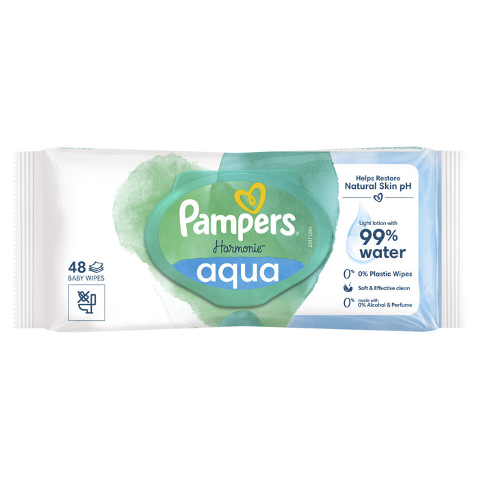 Pampers Harmonie Aqua Babydoekjes 1 Verpakking = 48 Babydoekjes