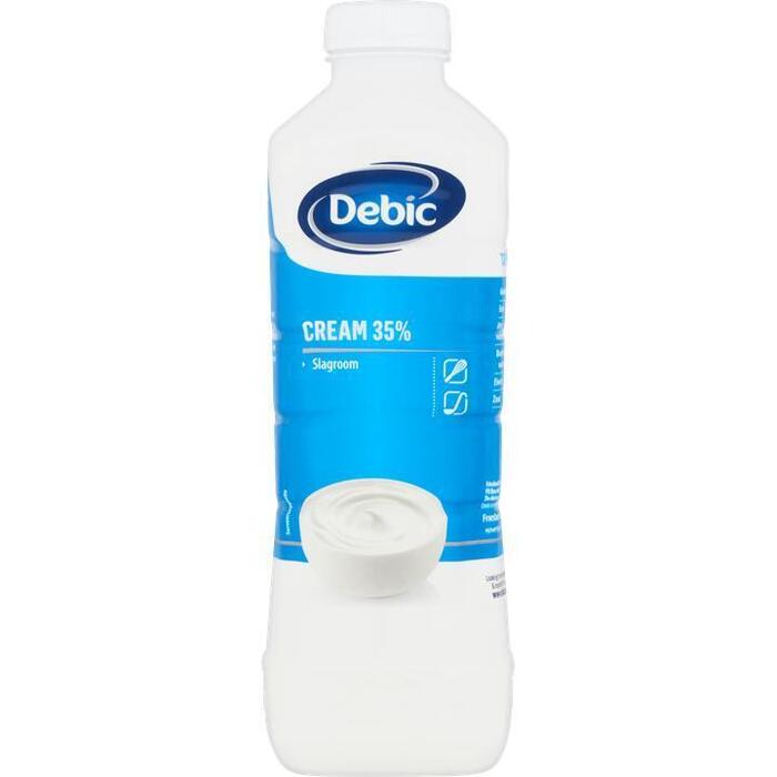 Debic slagroom 35% zonder suiker 1 lt fles (1L)