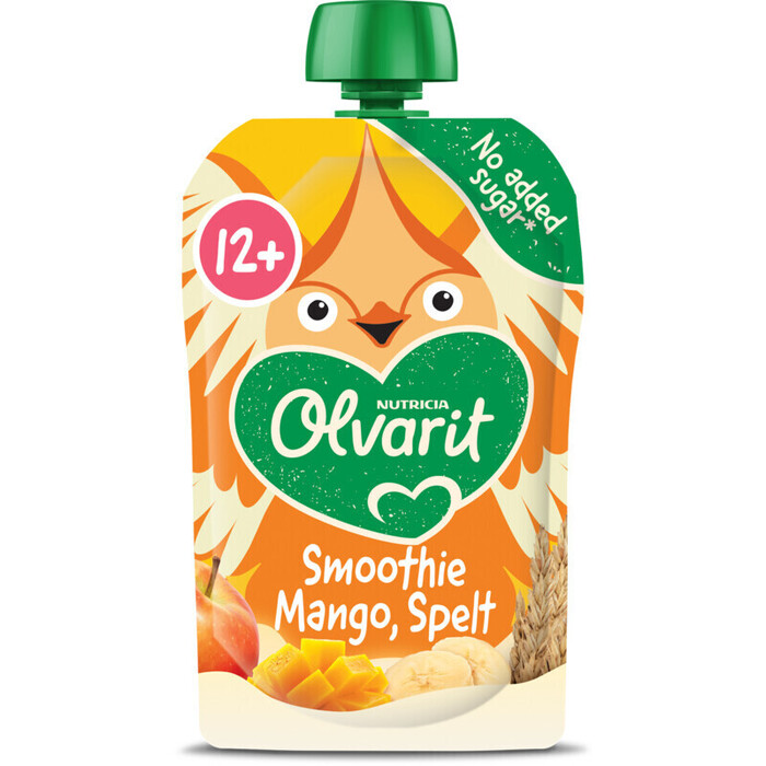 Olvarit Knijpfruit Smoothie Mango Spelt 12+ Maanden 100 g (100g)