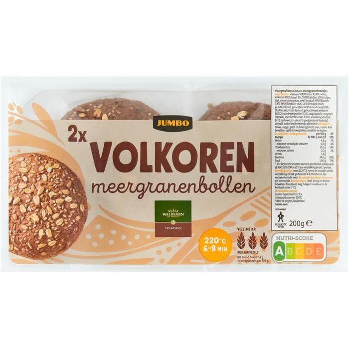 Jumbo - Volkoren Meergranenbollen - 2 Stuks (200g)