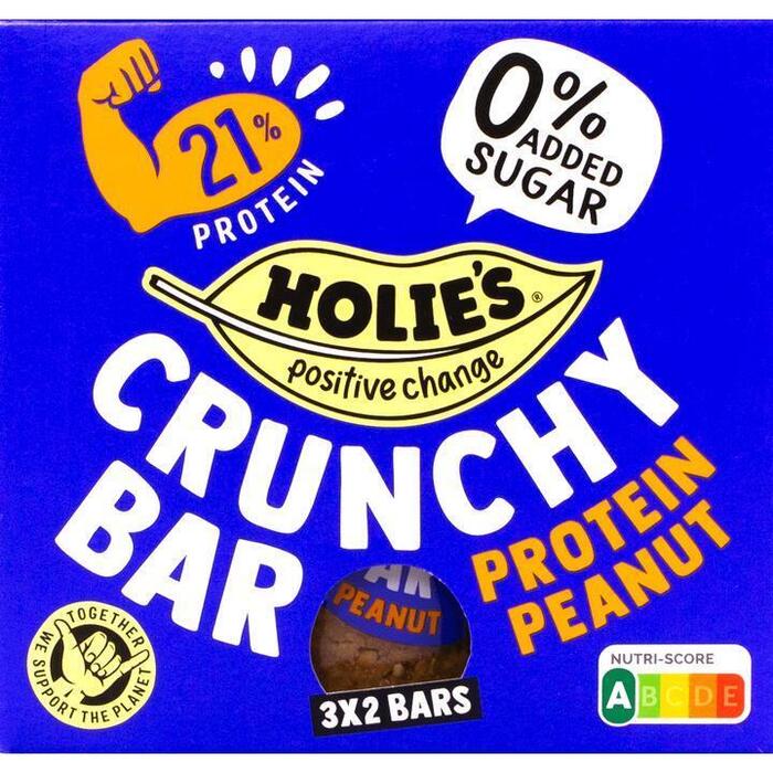 Holie's Crunchy Bar Protein Peanut 6 x 20 g (6 × 20g)