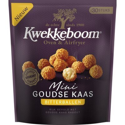Kwekkeboom Mini bitterballen goudse kaas (255g)