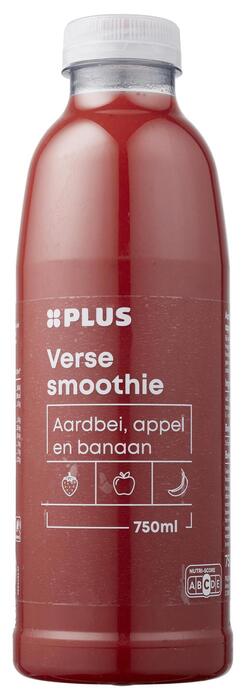 PLUS smoothie aardbei appel banaan (Fles, 0.75L)