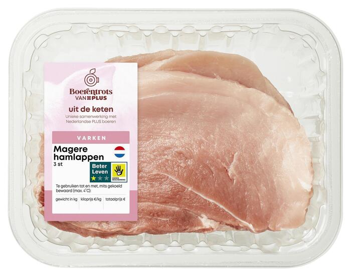 Beter leven Hamlappen mager 3 stuks (450g)