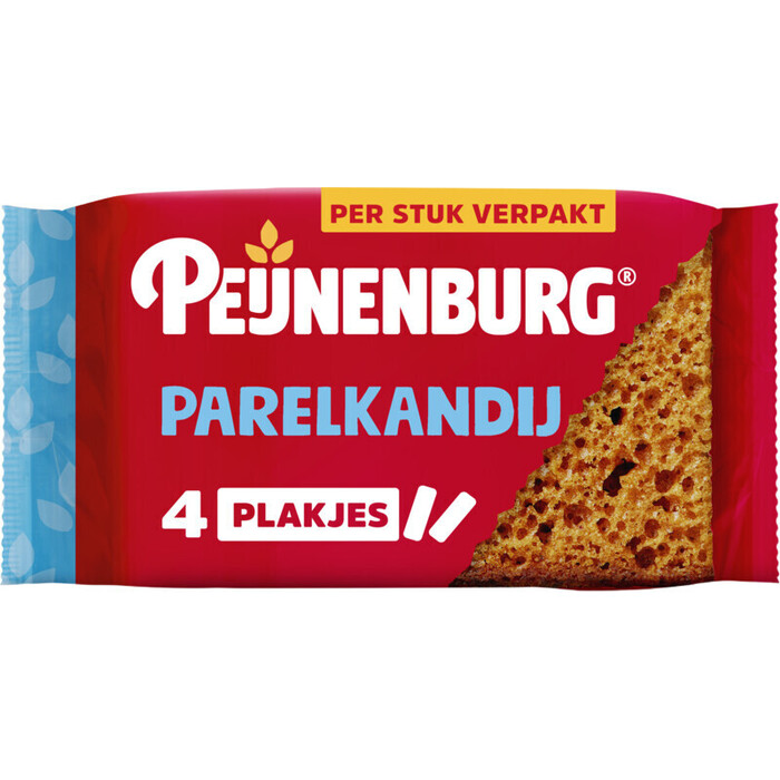 Peijnenburg ontbijtkoek parelkandij per stuk verpakt 4 x 36 g (4 × 36g)