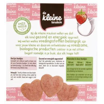 De Kleine Keuken Biologische Hartjes Koekjes met Aardbei 18+ Maanden 120g (120g)