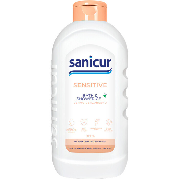 Bad- en douchegel sensitive (Fles, 1L)