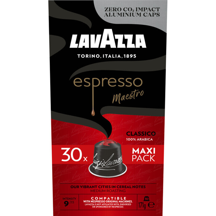 Lavazza Espresso Maestro Classico Maxi Pack 30 Stuks 171 g (doos, 30 × 5.7g)