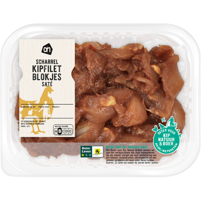 AH Scharrel kipfiletblokjes saté (300g)