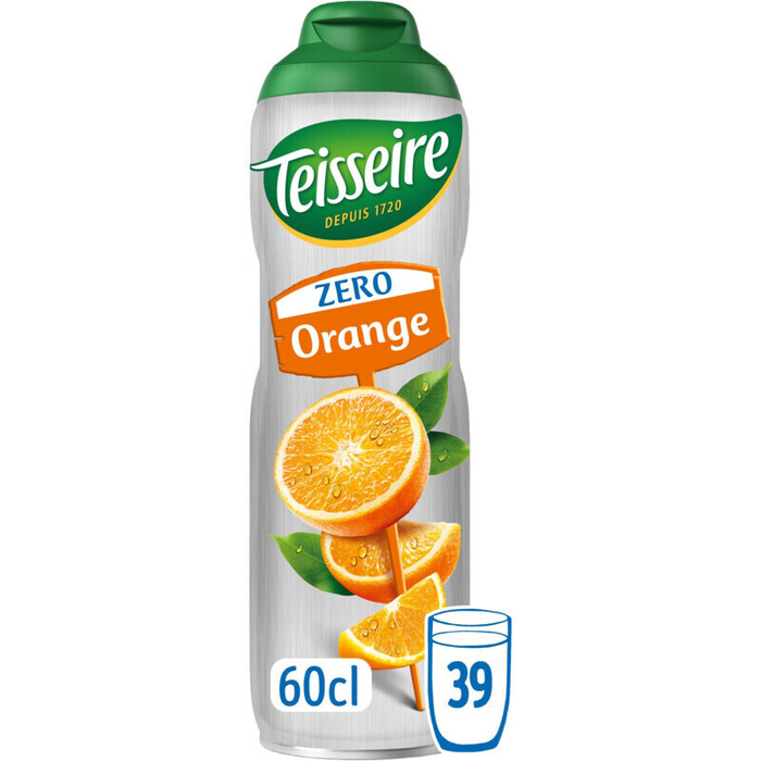 Teisseire Zero Suiker Sinaasappel siroop 60 cl (0.6L)