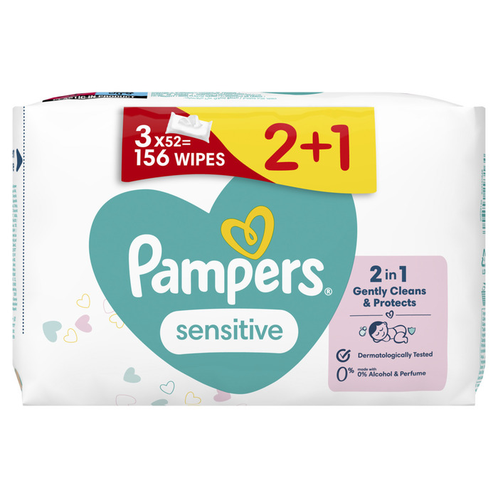 Pampers Wipes Sensitive 156 Stuks (897g)