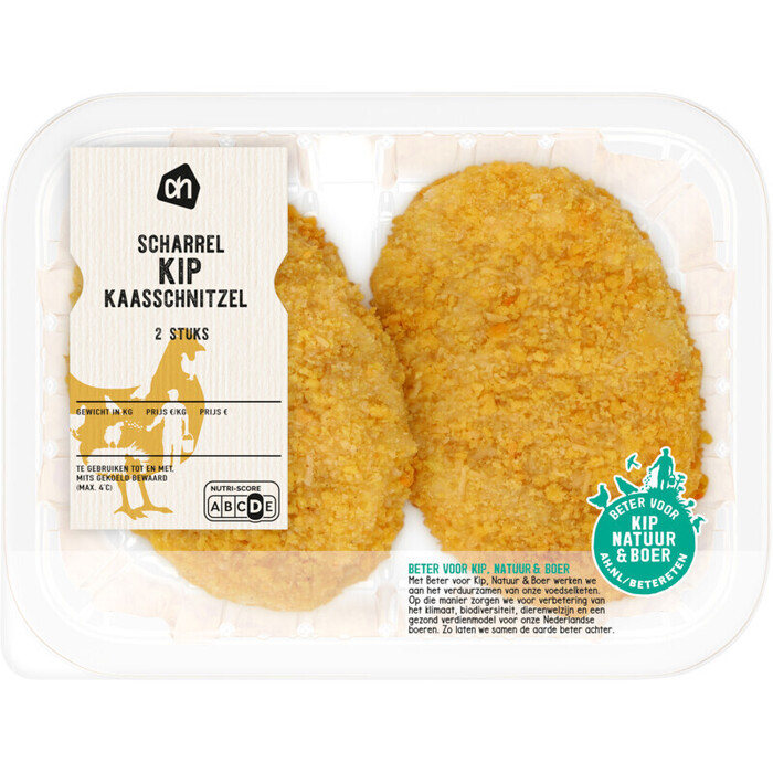 AH Scharrel kipkaasschnitzel 2 stuks (2 × 100g)
