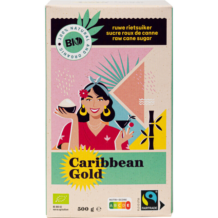 Caribbean Gold Ruwe Rietsuiker Bio Fairtrade 500 g (500g)