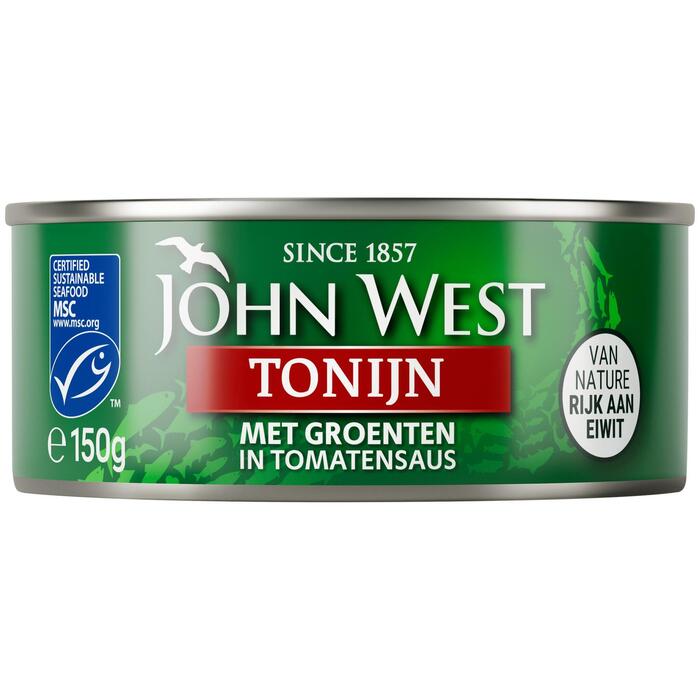 John West Tonijnstukken met groente (Blik, 150g)