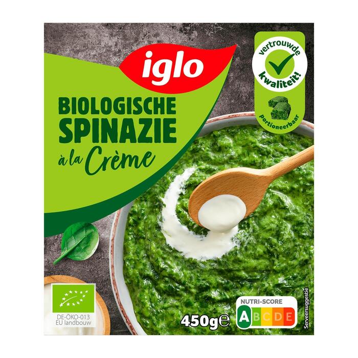 Iglo Biologische spinazie a la creme (Doos, 450g)