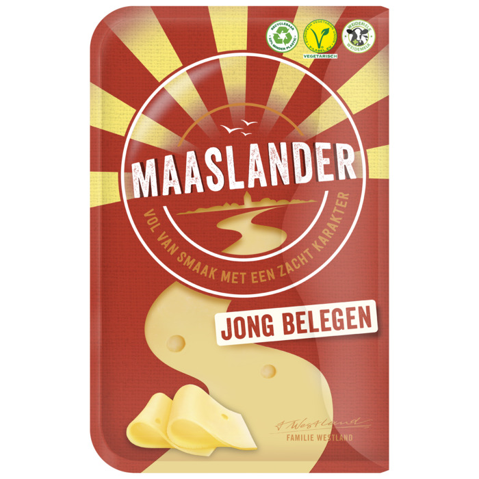 Maaslander 50+ Jong Belegen Kaas Plakken 150g (6 × 25g)