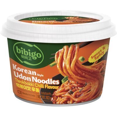 Bibigo Korean style udon noodles chili flavour (187g)
