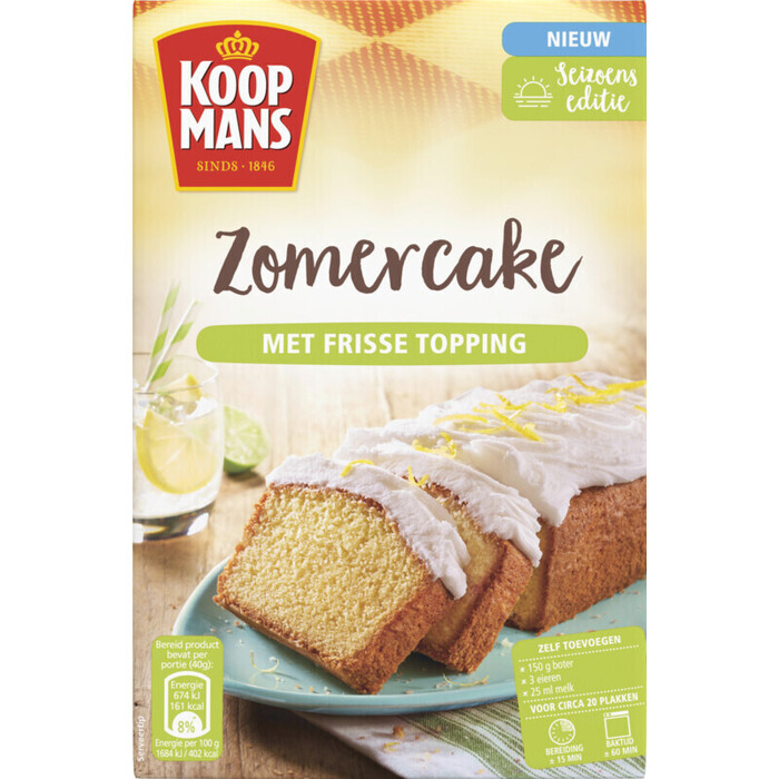 Koopmans Zomercake met Frisse Topping bakmix 490 g (490g)