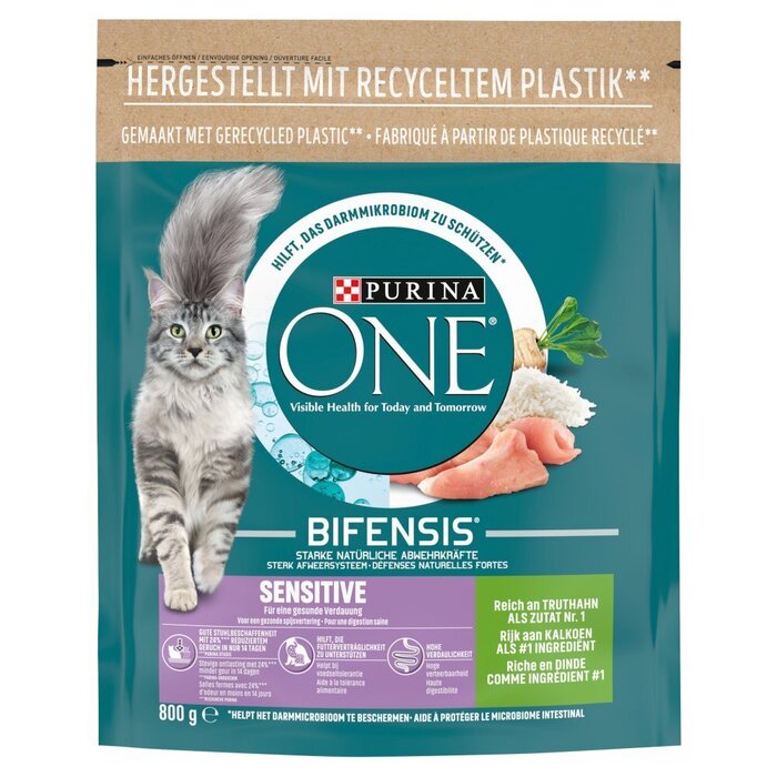 Purina ONE Bifensis Dual Defense Sensitive Kalkoen (Zak, 800g)