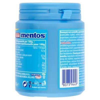 Mentos Mighty Mint XL Kauwgom mint Suikervrij Pot 100 stuks (pot, 150g)