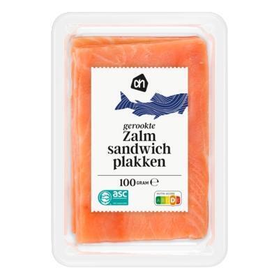 Ah, Zalm sandwich plakken gerookt (100g)