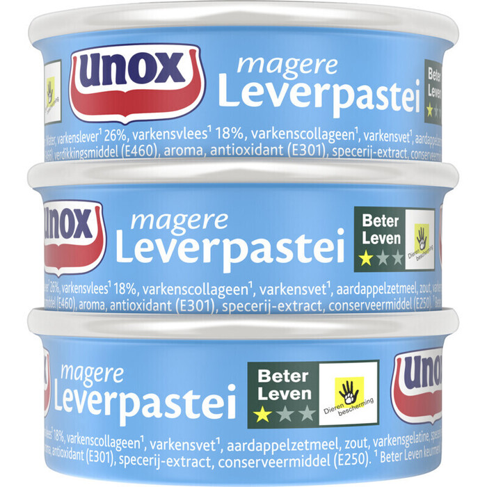 Unox Leverpastei Mager 168g (3 × 56g)