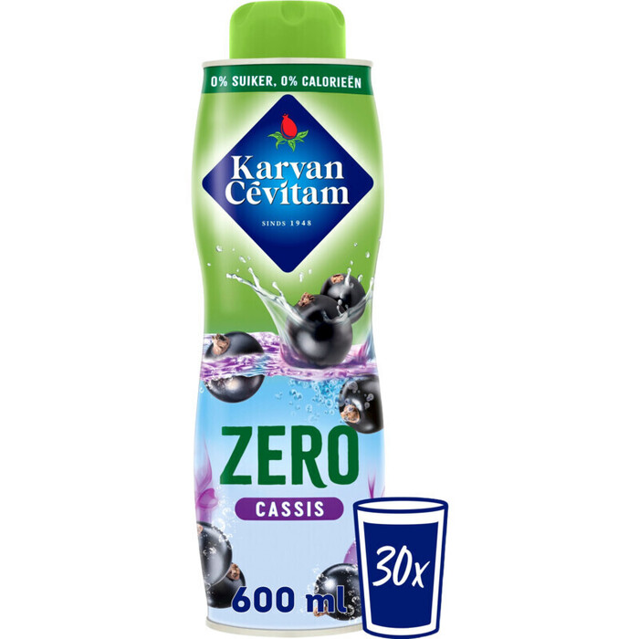 Karvan Cévitam Zero Cassis Siroop 600 ml (0.6L)