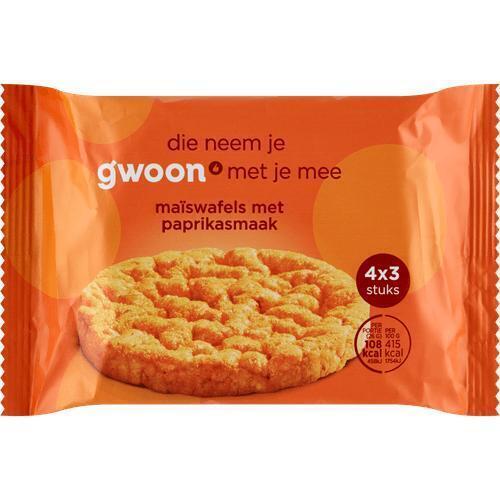 g'woon Maiswafel Paprika 4x3 Stuks
