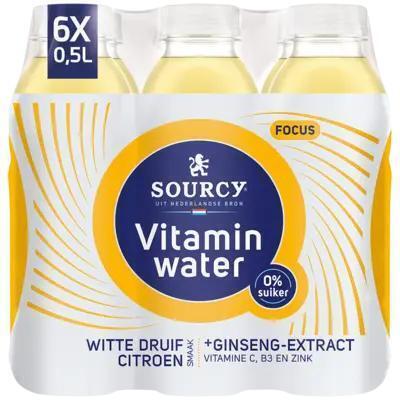Sourcy Vitaminwater witte druif citroen (6 × 0.5L)