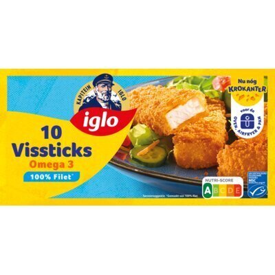 Iglo Vissticks Omega 3 10 Stuks 300 g (Doos, 300g)