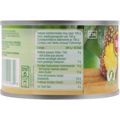 Del Monte Ananasschijven op sap (220g)