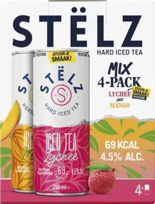 Stëlz Hard iced tea mango lychee 4-pack (1L)