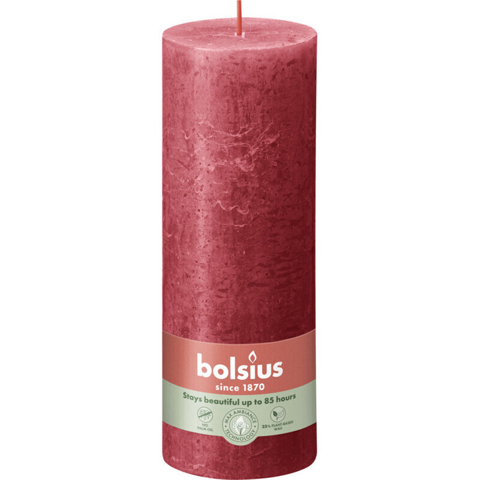 Bolsius Shine rustiek 19 cm donker rood