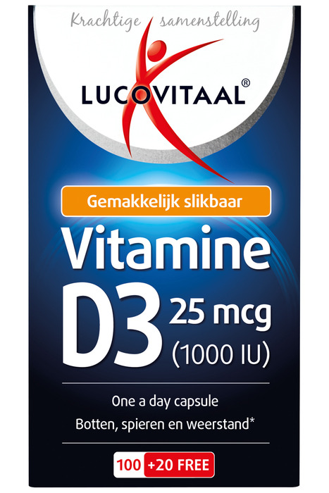 Lucovitaal Vitamine d3 25 mcg capsules (120 × 0.22g)