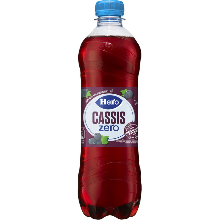 Hero Cassis zero frisdrank (0.5L)
