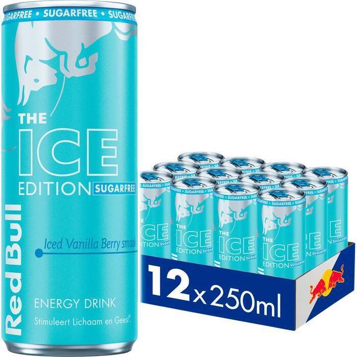 Red Bull Energy Drink Sugar Free Ice Edition - 12 x 250ML (12 × 250ml)