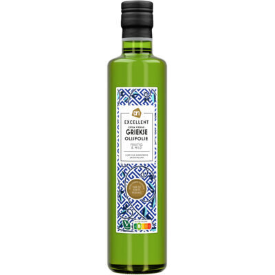 AH Excellent Olijfolie extra vierge Grieks (glazen fles, 0.5L)