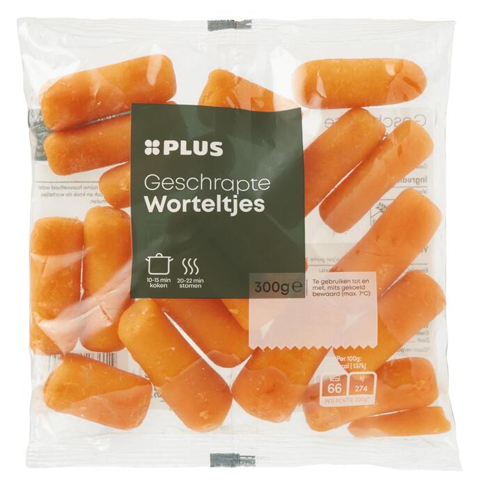 Geschrapte worteltjes (Zak, 300g)
