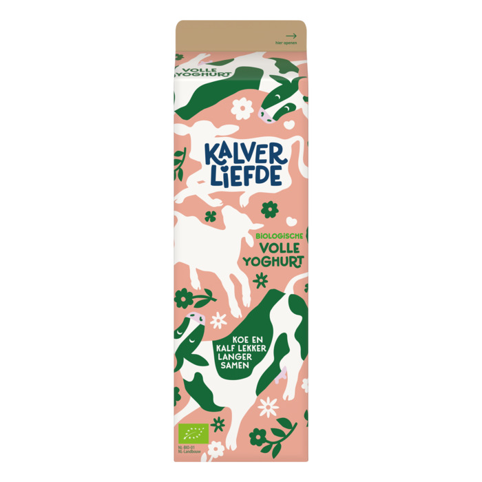 Kalverliefde Biologische volle yoghurt (1L)