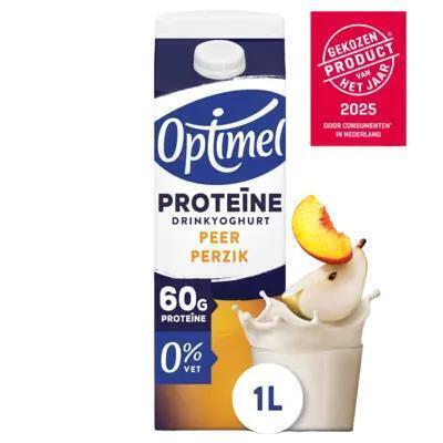 Optimel Proteïne Drinkyoghurt Perzik Peer 0% Vet 1000ml (1L)