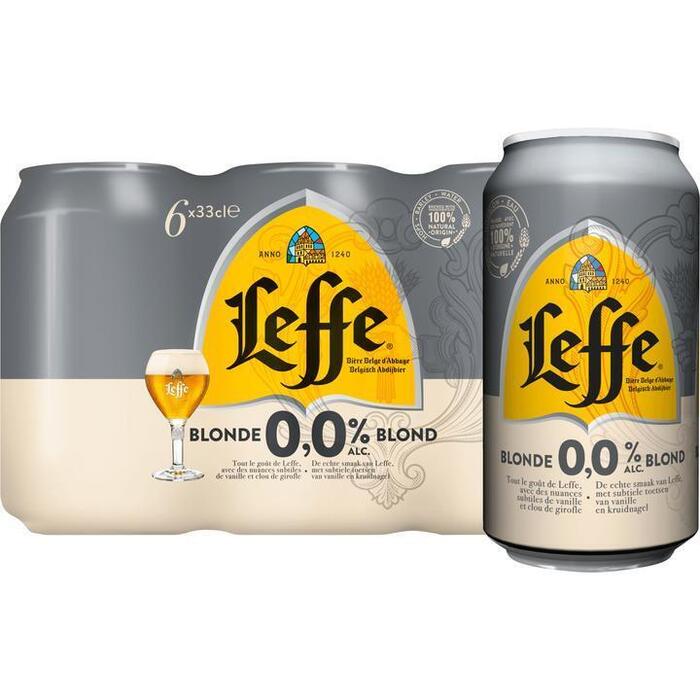 Leffe Belgisch Abdijbier Blond 0,0% Blikken 6 x 330ML (6 × 33cl)