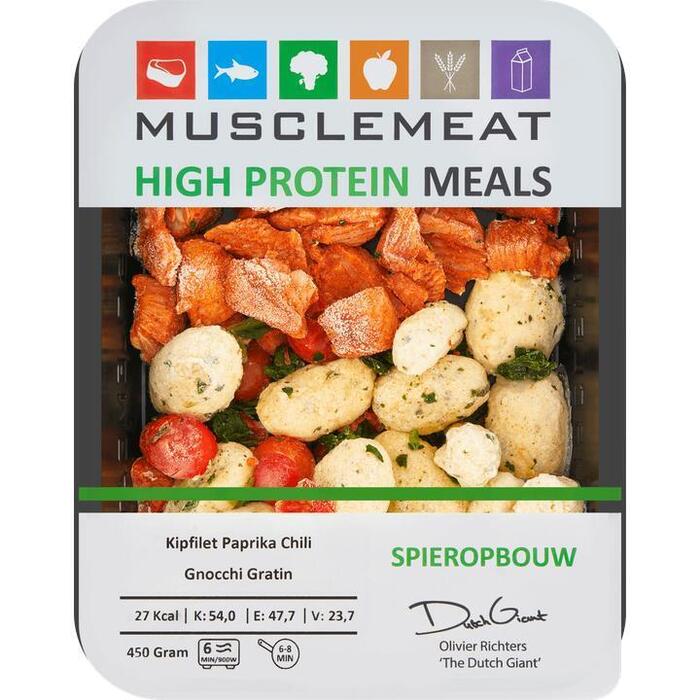 Muscle Meat High Protein Meals Kipfilet Paprika Chili Gnocchi Gratin Spieropbouw 450 g (450g)