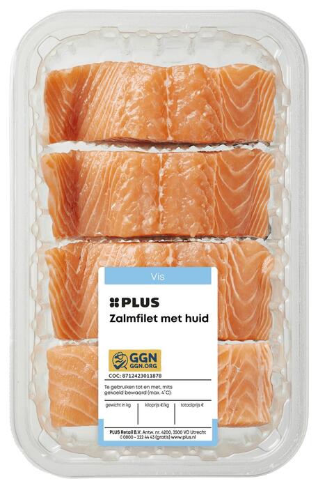 PLUS Zalmfilet met huid 4st