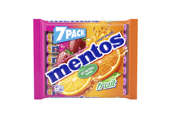 Mentos® Chewy Dragees Fruit 7 x 37,5 g (7 × 37.5g)