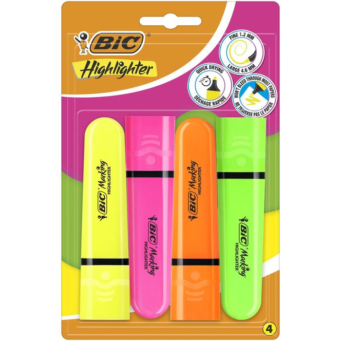 Bic Highlighters Flat Neon