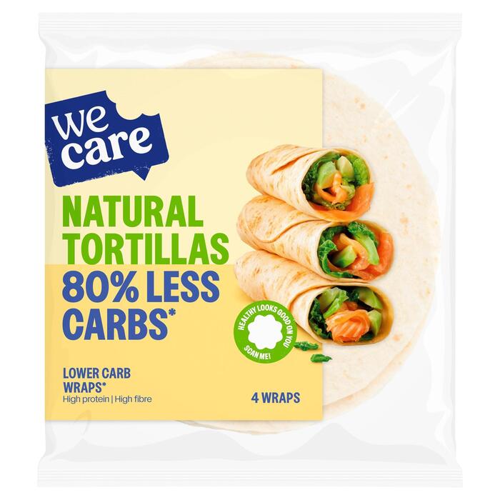 WeCare Lower Carb Natural Tortillas 4 x 40g (4 × 40g)