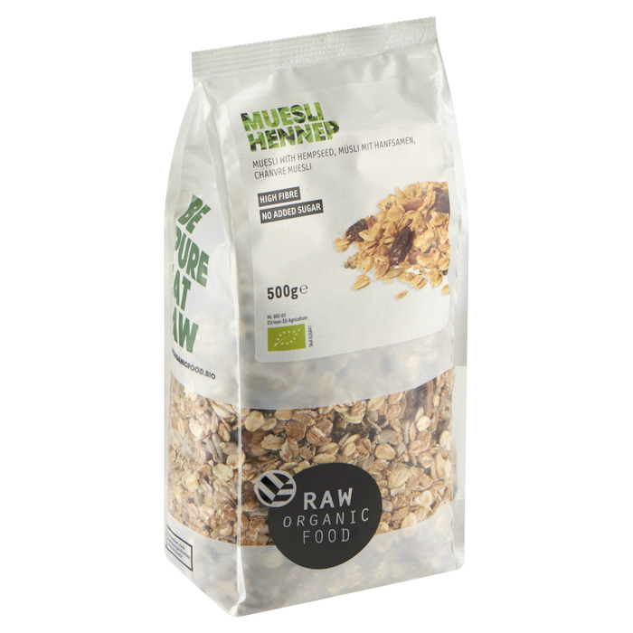 Raw Organic Food Muesli Hennep 500 g zak (500g)