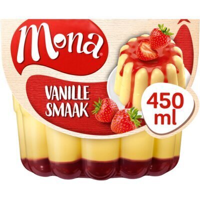 Pudding vanille/aardbeiensaus   (Stuk, 45cl)