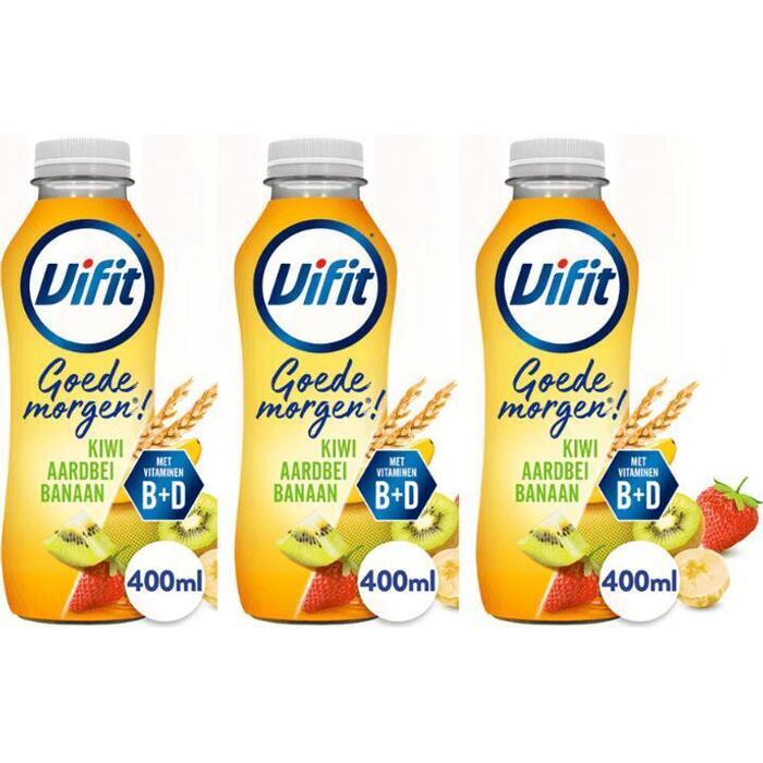 Vifit Goedemorgen! Zuiveldrink Aardbei/Kiwi/Banaan 3x 400 ml